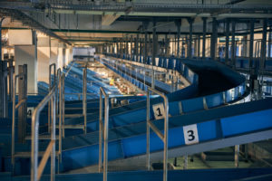 Conveyor belt platforms for luggage sorting and handling