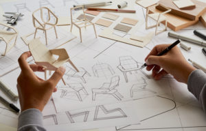 Designer sketching a chair design